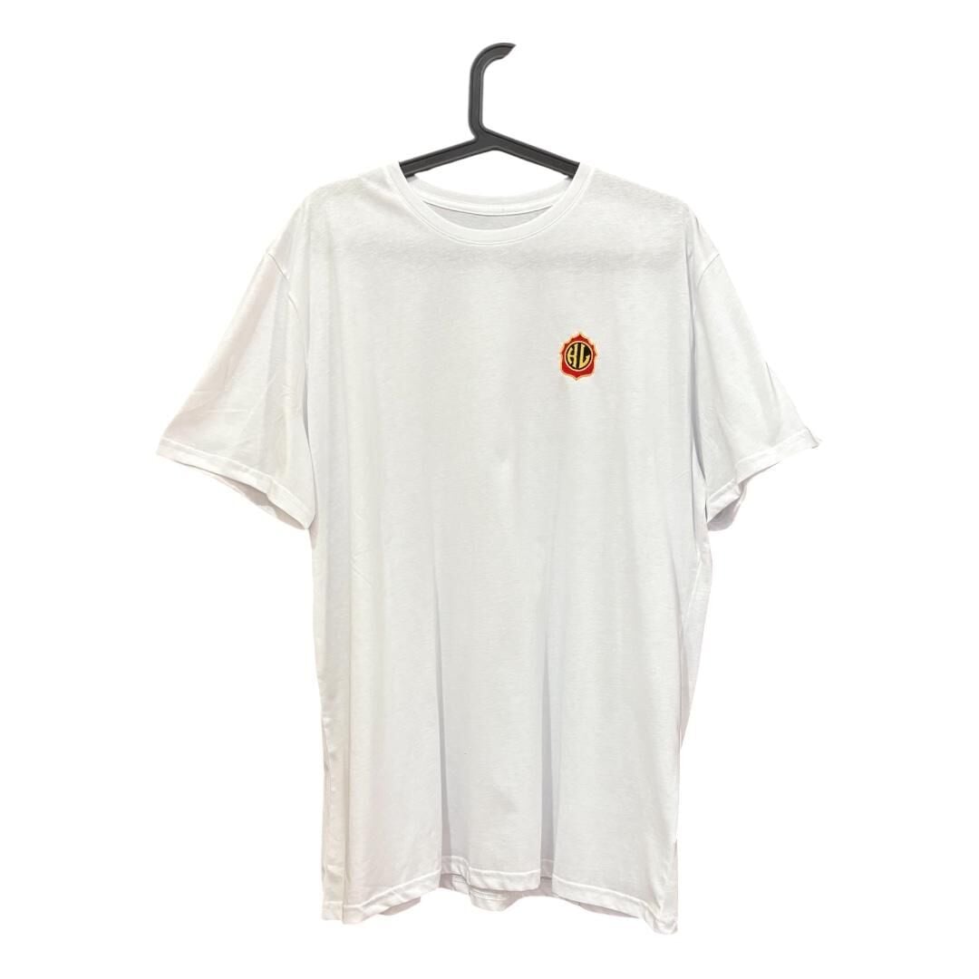 Logolu Tshirt - Beyaz Çap 5cm